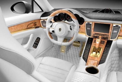 2012 Porsche Panamera Turbo S Stingray GTR Gold Interior