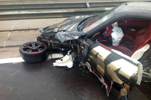 Porsche 997 Turbo crashed at 2013 Gumball 3000 road rally