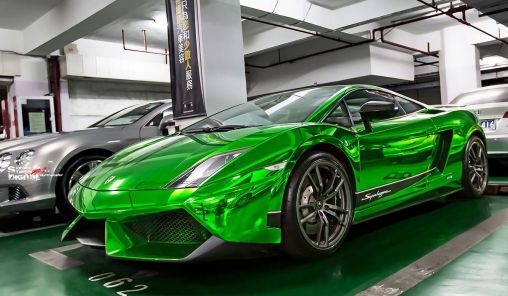 Green chrome exterior Lamborghini Gallardo Superleggera