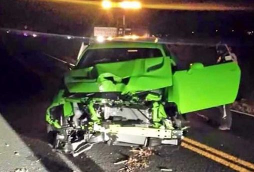 2015 Dodge Challenger SRT Hellcat crashed badly in Colorado