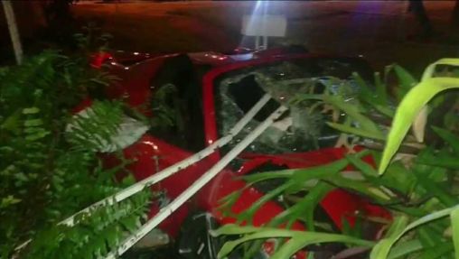 2014 Ferrari 458 Spyder crashed into house in Miami Beach
