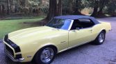 1st gen yellow 1968 Chevrolet Camaro RS convertible For Sale