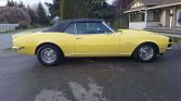 1st gen yellow 1968 Chevrolet Camaro RS convertible For Sale