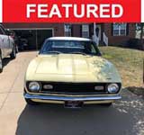 1st gen yellow 1968 Chevrolet Camaro V8 automatic For Sale