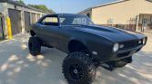 1st gen black 1968 Chevrolet Camaro on 77 Blazer frame For Sale